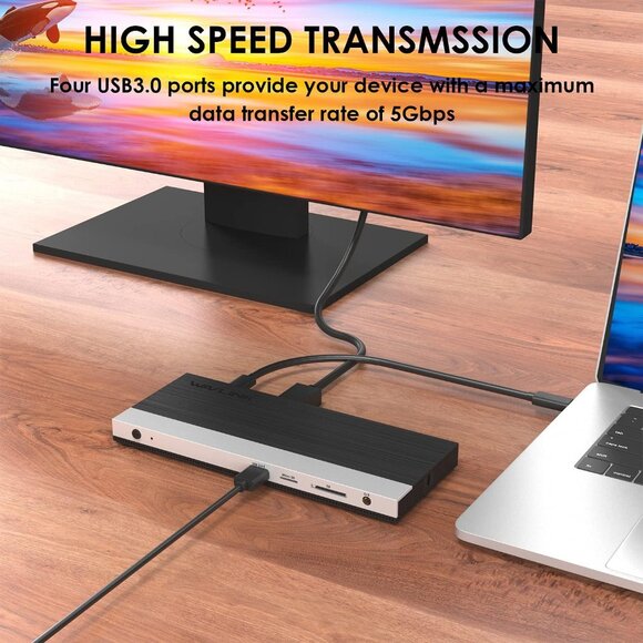 WAVLINK USB‎ C Docking Station 4K Triple Display - Picture 8 of 9